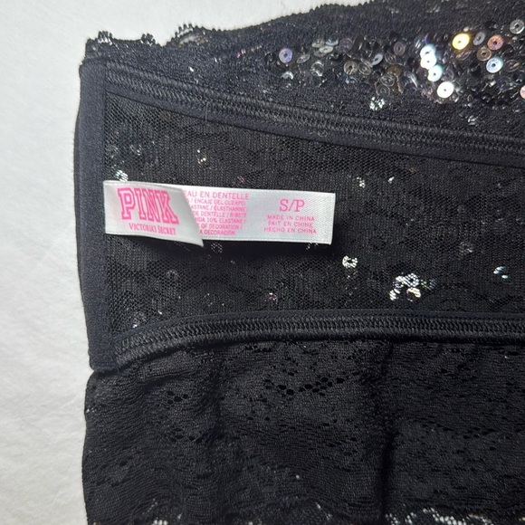 Victoria Secret PINK Women's Black Lace Sequined Bandeau 2013 Size Small NWOT - Picture 5 of 8